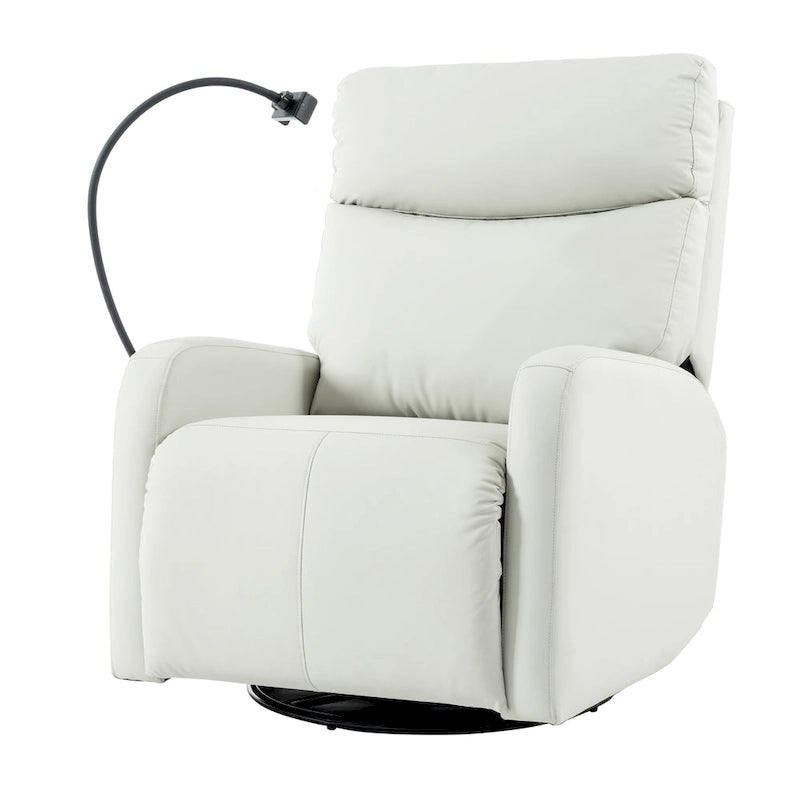 Fauteuil inclinable électrique pivotant, Gris clair / Bleu gris, individuel, PU