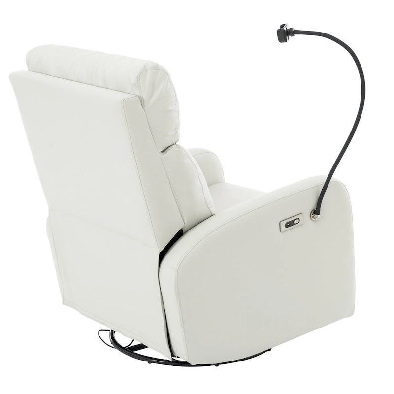 Fauteuil inclinable électrique pivotant, Gris clair / Bleu gris, individuel, PU