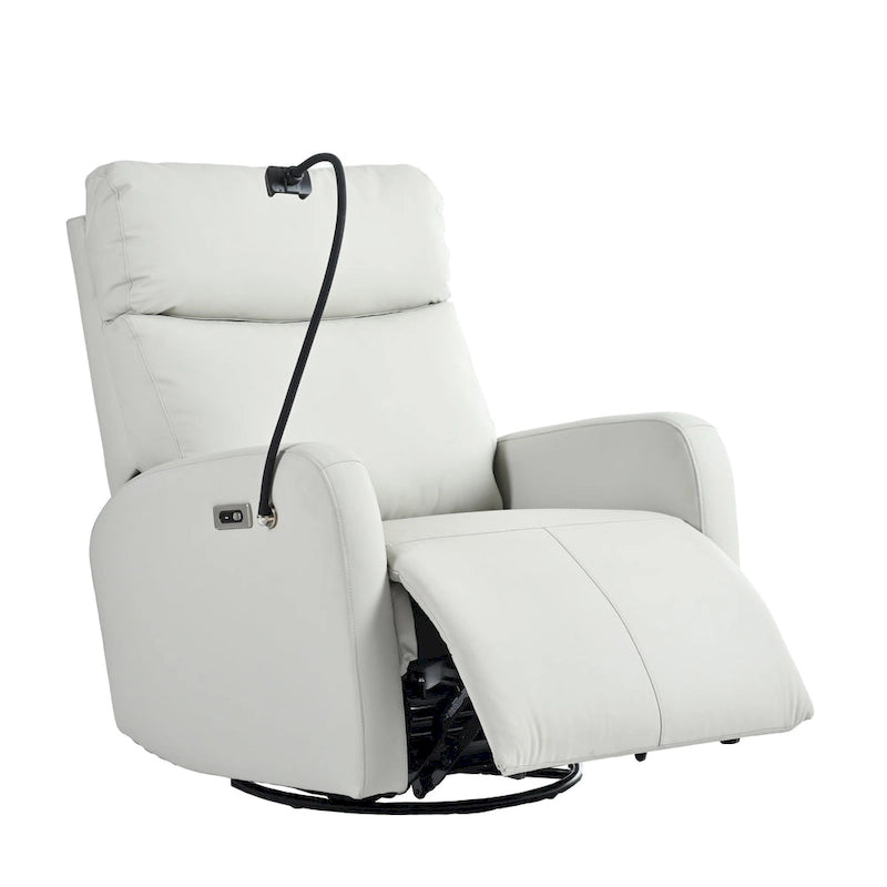 Fauteuil inclinable électrique pivotant, Gris clair / Bleu gris, individuel, PU