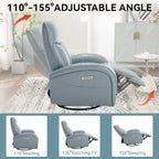 Fauteuil inclinable, pivotant et berçant motorisé de couleur marron+beige / beige+gris / marron / bleu, simple
