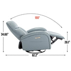Fauteuil inclinable, pivotant et berçant motorisé de couleur marron+beige / beige+gris / marron / bleu, simple