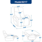 Fauteuil inclinable, pivotant et berçant motorisé de couleur marron+beige / beige+gris / marron / bleu, simple