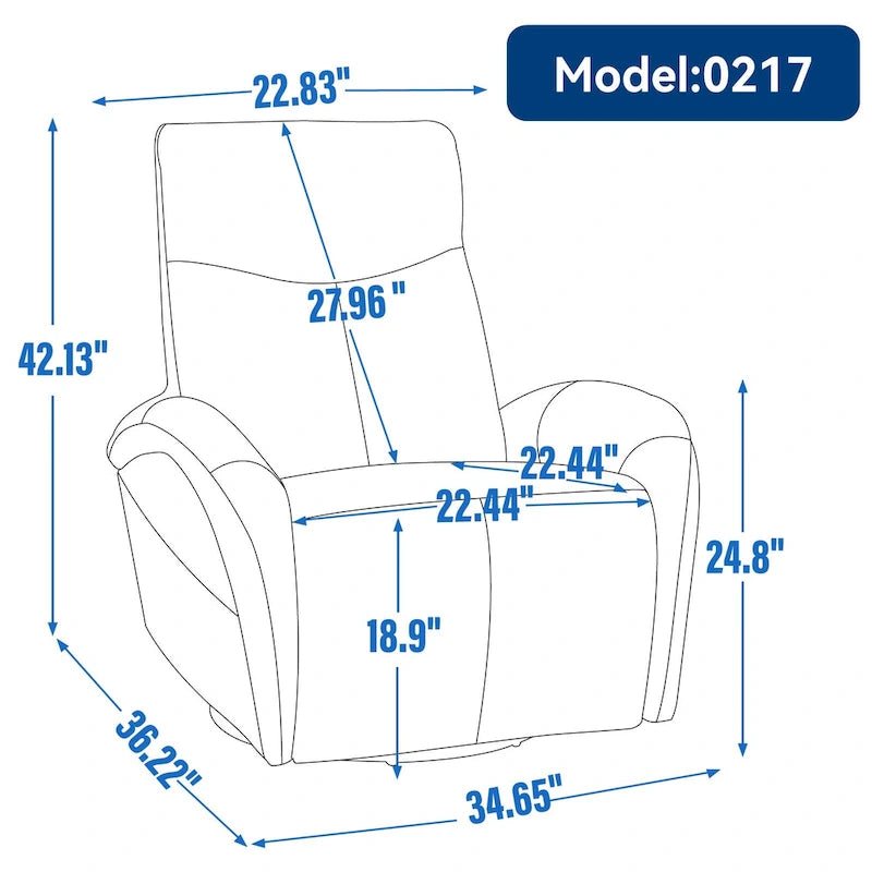 Fauteuil inclinable, pivotant et berçant motorisé de couleur marron+beige / beige+gris / marron / bleu, simple