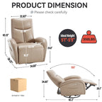 Fauteuil inclinable, pivotant et berçant motorisé de couleur marron+beige / beige+gris / marron / bleu, simple