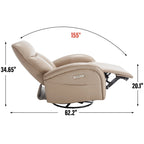 Fauteuil inclinable, pivotant et berçant motorisé de couleur marron+beige / beige+gris / marron / bleu, simple