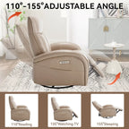 Fauteuil inclinable, pivotant et berçant motorisé de couleur marron+beige / beige+gris / marron / bleu, simple