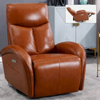 Fauteuil inclinable, pivotant et berçant motorisé de couleur marron+beige / beige+gris / marron / bleu, simple