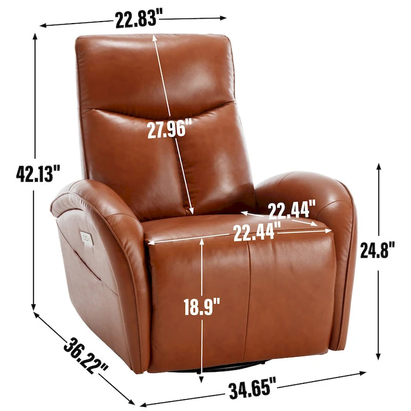Fauteuil inclinable, pivotant et berçant motorisé de couleur marron+beige / beige+gris / marron / bleu, simple