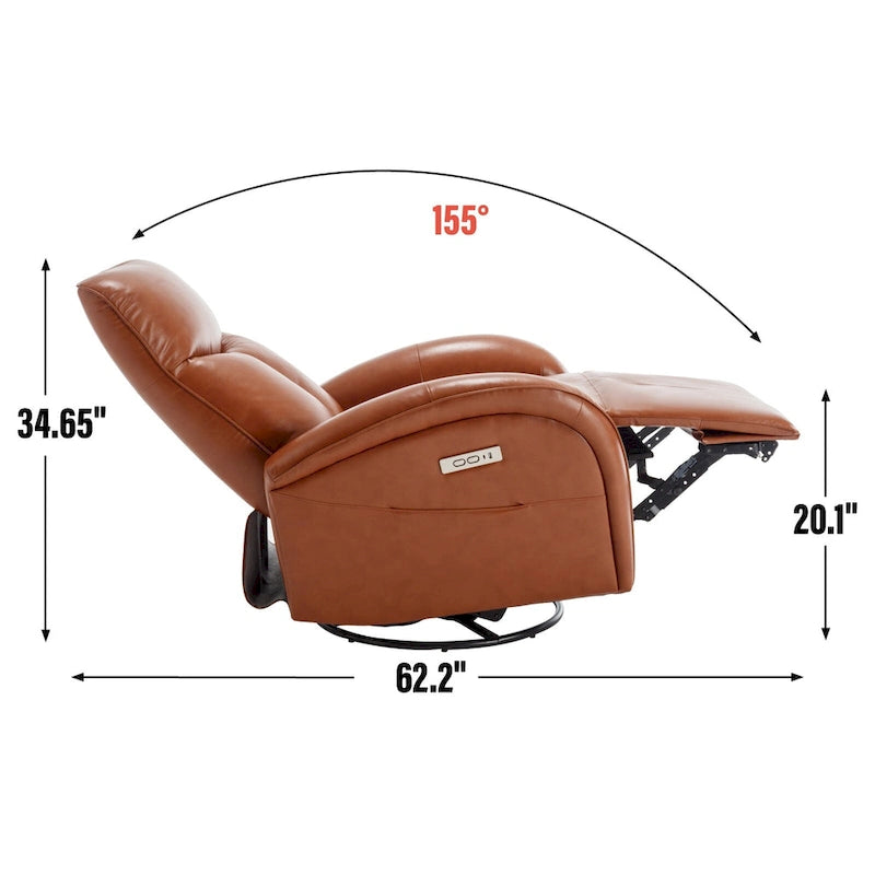 Fauteuil inclinable, pivotant et berçant motorisé de couleur marron+beige / beige+gris / marron / bleu, simple