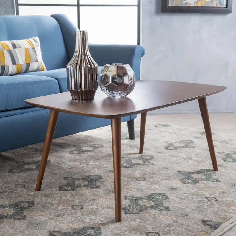 Table basse rectangulaire noyer/naturel du milieu du siècle pour 1 à 4 personnes