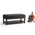 Banc de rangement ottoman en similicuir touffeté multicolore, une place, 43 po L
