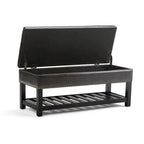 Banc de rangement ottoman en similicuir touffeté multicolore, une place, 43 po L