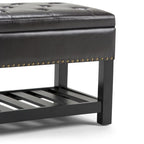 Banc de rangement ottoman en similicuir touffeté multicolore, une place, 43 po L