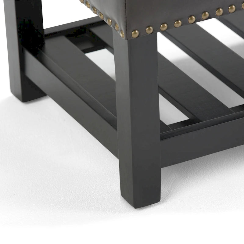 Banc de rangement ottoman en similicuir touffeté multicolore, une place, 43 po L