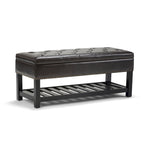Banc de rangement ottoman en similicuir touffeté multicolore, une place, 43 po L