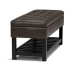 Banc de rangement ottoman en similicuir touffeté multicolore, une place, 43 po L