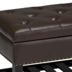 Banc de rangement ottoman en similicuir touffeté multicolore, une place, 43 po L
