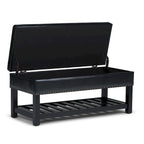 Banc de rangement ottoman en similicuir touffeté multicolore, une place, 43 po L
