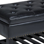 Banc de rangement ottoman en similicuir touffeté multicolore, une place, 43 po L
