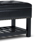 Banc de rangement ottoman en similicuir touffeté multicolore, une place, 43 po L
