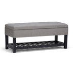 Banc de rangement ottoman en similicuir touffeté multicolore, une place, 43 po L