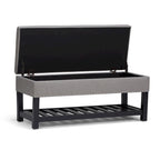Banc de rangement ottoman en similicuir touffeté multicolore, une place, 43 po L