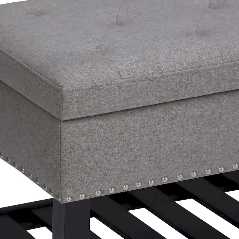 Banc de rangement ottoman en similicuir touffeté multicolore, une place, 43 po L