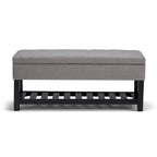 Banc de rangement ottoman en similicuir touffeté multicolore, une place, 43 po L
