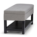 Banc de rangement ottoman en similicuir touffeté multicolore, une place, 43 po L