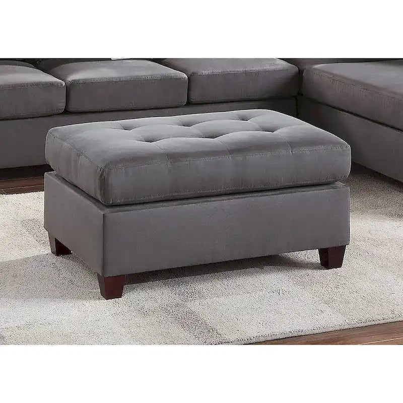 Ensemble canapé d'angle 3 places en microfibre, ébène/gris, 3 places et plus