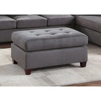 Ensemble canapé d'angle 3 places en microfibre, ébène/gris, 3 places et plus