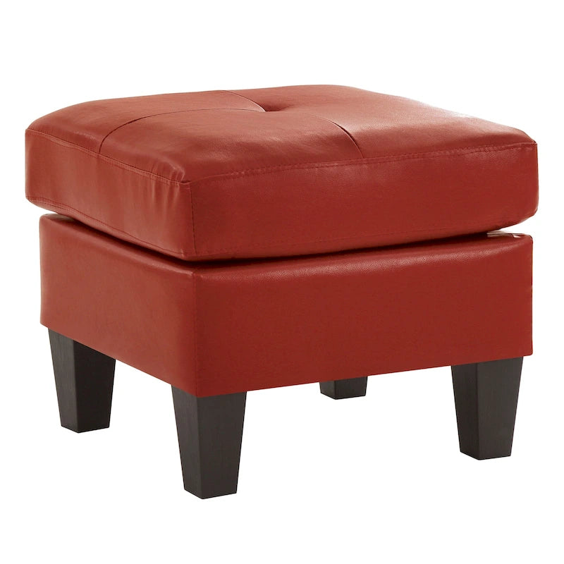 Pouf carré capitonné en similicuir, plusieurs couleurs, 1 place