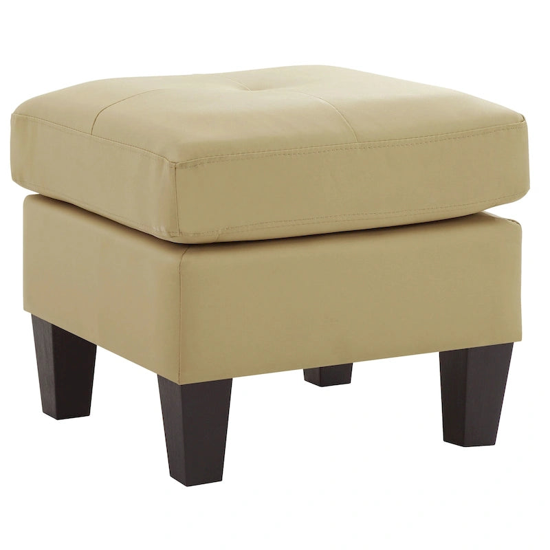Pouf carré capitonné en similicuir, plusieurs couleurs, 1 place