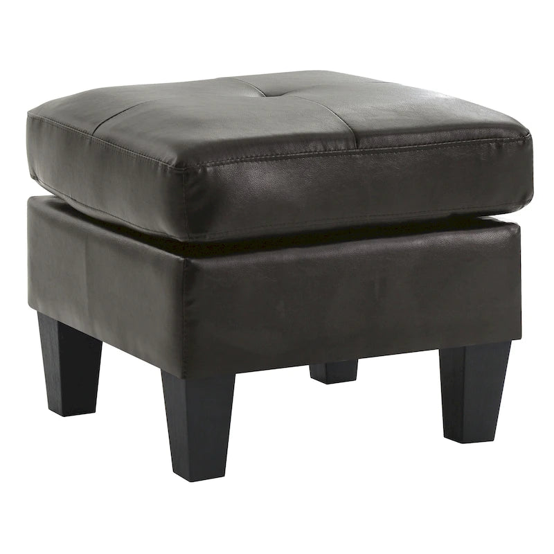 Pouf carré capitonné en similicuir, plusieurs couleurs, 1 place