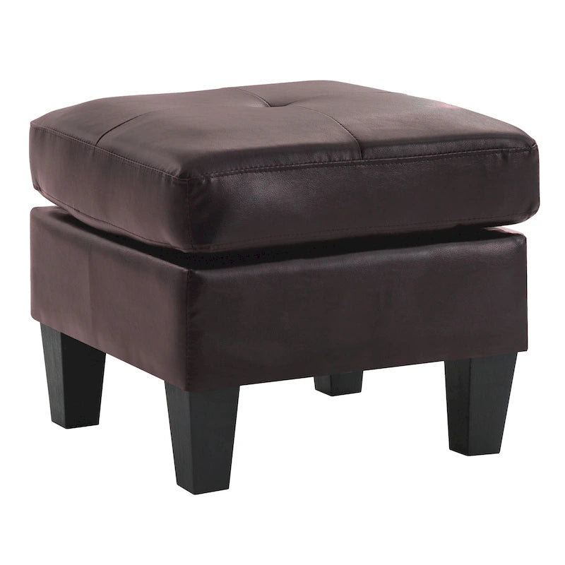 Pouf carré capitonné en similicuir, plusieurs couleurs, 1 place