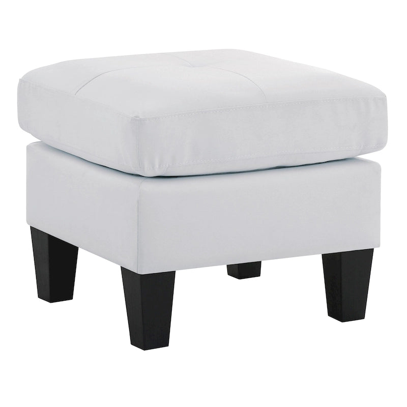 Pouf carré capitonné en similicuir, plusieurs couleurs, 1 place