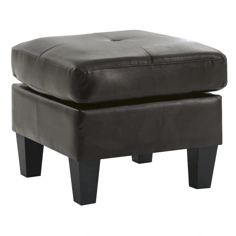 Pouf carré capitonné en similicuir, plusieurs couleurs, 1 place