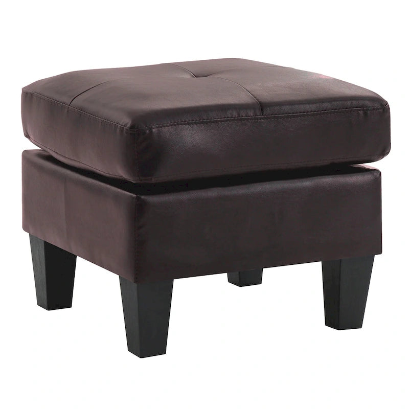 Pouf carré capitonné en similicuir, plusieurs couleurs, 1 place