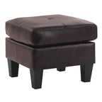Pouf carré capitonné en similicuir, plusieurs couleurs, 1 place