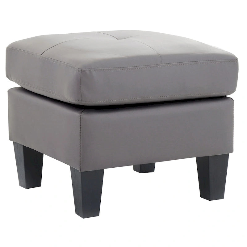 Pouf carré capitonné en similicuir, plusieurs couleurs, 1 place