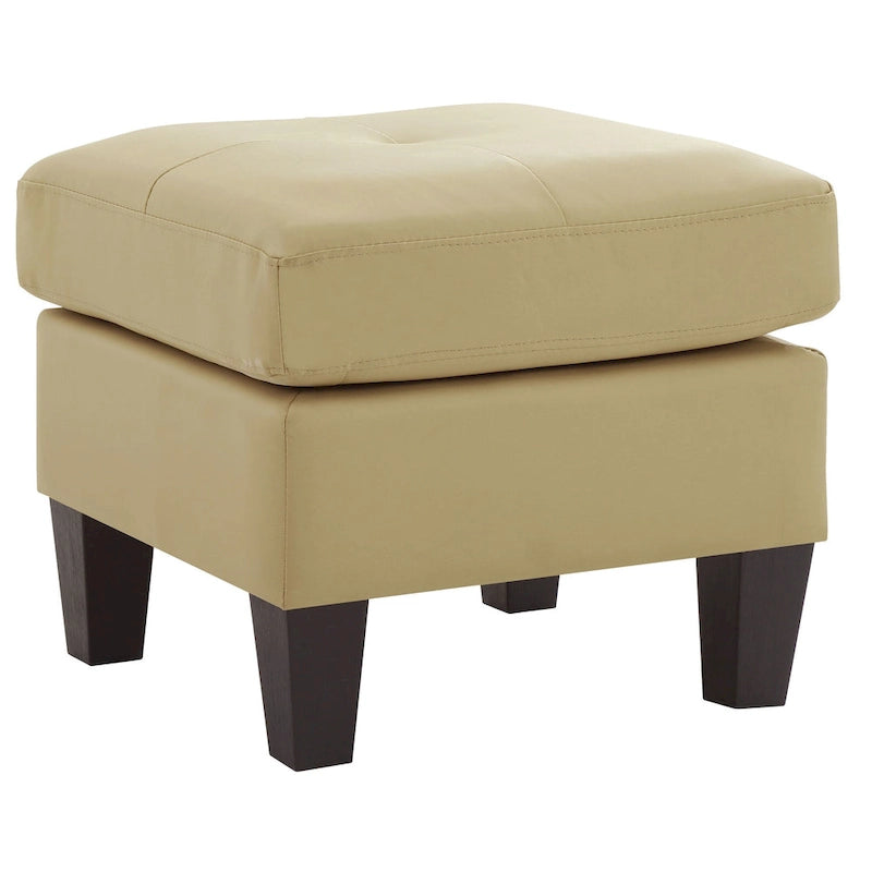 Pouf carré capitonné en similicuir, plusieurs couleurs, 1 place
