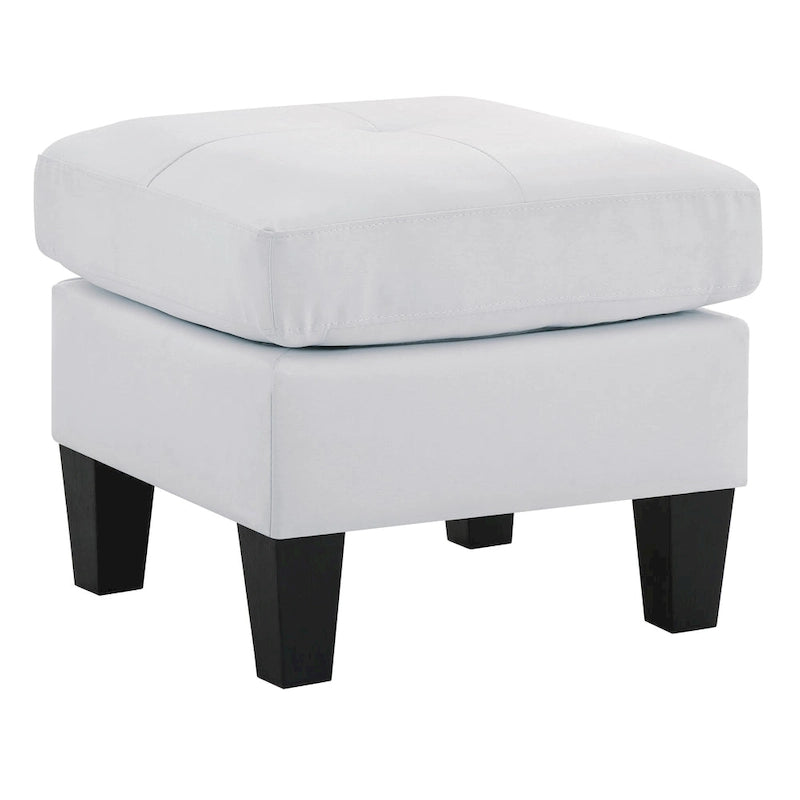 Pouf carré capitonné en similicuir, plusieurs couleurs, 1 place