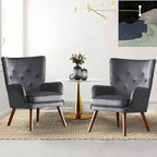 Fauteuil d'appoint à oreilles en velours, lot de 2 – Plusieurs coloris