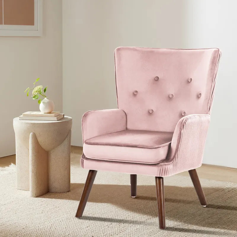 Fauteuil d'appoint à oreilles en velours, lot de 2 – Plusieurs coloris