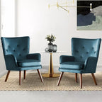 Fauteuil d'appoint à oreilles en velours, lot de 2 – Plusieurs coloris
