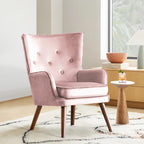 Fauteuil d'appoint à oreilles en velours, lot de 2 – Plusieurs coloris