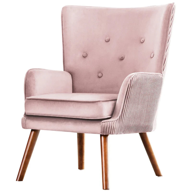 Fauteuil d'appoint à oreilles en velours, lot de 2 – Plusieurs coloris