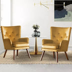Fauteuil d'appoint à oreilles en velours, lot de 2 – Plusieurs coloris