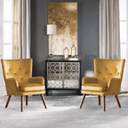 Fauteuil d'appoint à oreilles en velours, lot de 2 – Plusieurs coloris