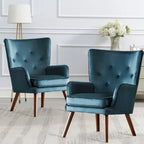 Fauteuil d'appoint à oreilles en velours, lot de 2 – Plusieurs coloris